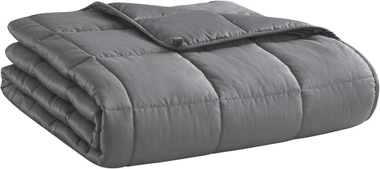 L'AGRATY Weighted Blanket Queen Size (Dark Grey, 60''x80'' | 25 lbs) Cooling Breathable Heavy Blanket with Glass Beads for Adults