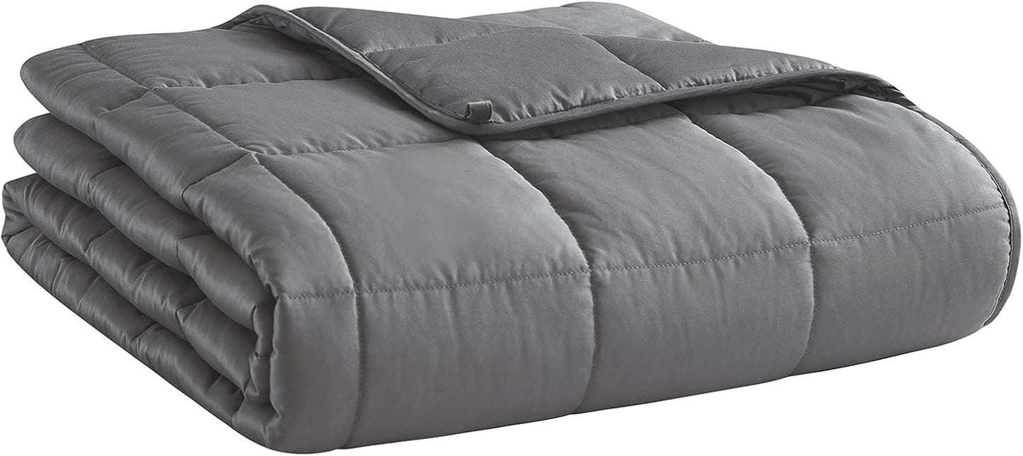Weighted Blanket (15lbs 60"x80" Queen Size) Cooling Breathable Microfiber Material with Glass Beads Big Heavy Blanket for Adult All-Season Summer Fall Winter Soft Thick Comfort