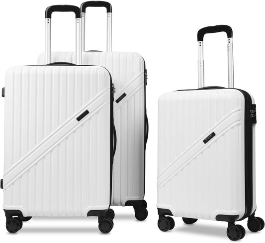 GinzaTravel Luggage Sets 3-Piece Expandable Suitcases with Wheels PC+ABS Durable Hardside Luggage sets TSA lock