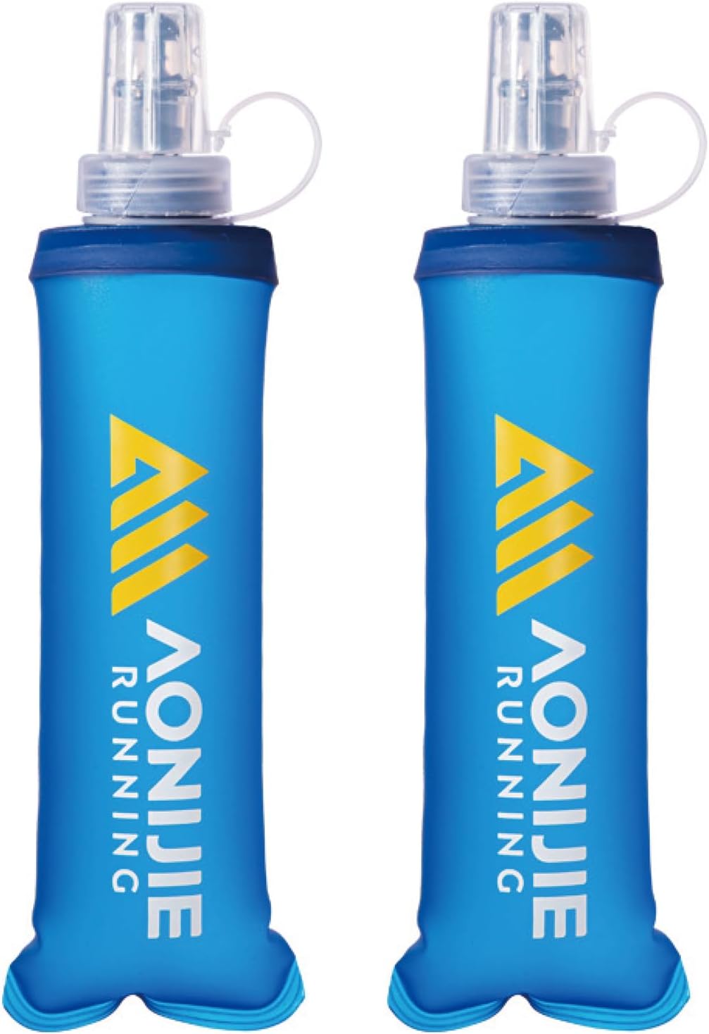 TRIWONDER Soft Flask Collapsible Water Bottles Running Bottle BPA-Free Foldable Handheld Runner Water Flask for Hydration Pack Marathon Hiking Cycling Climbing Travel (01# 250ml - Pack of 2)