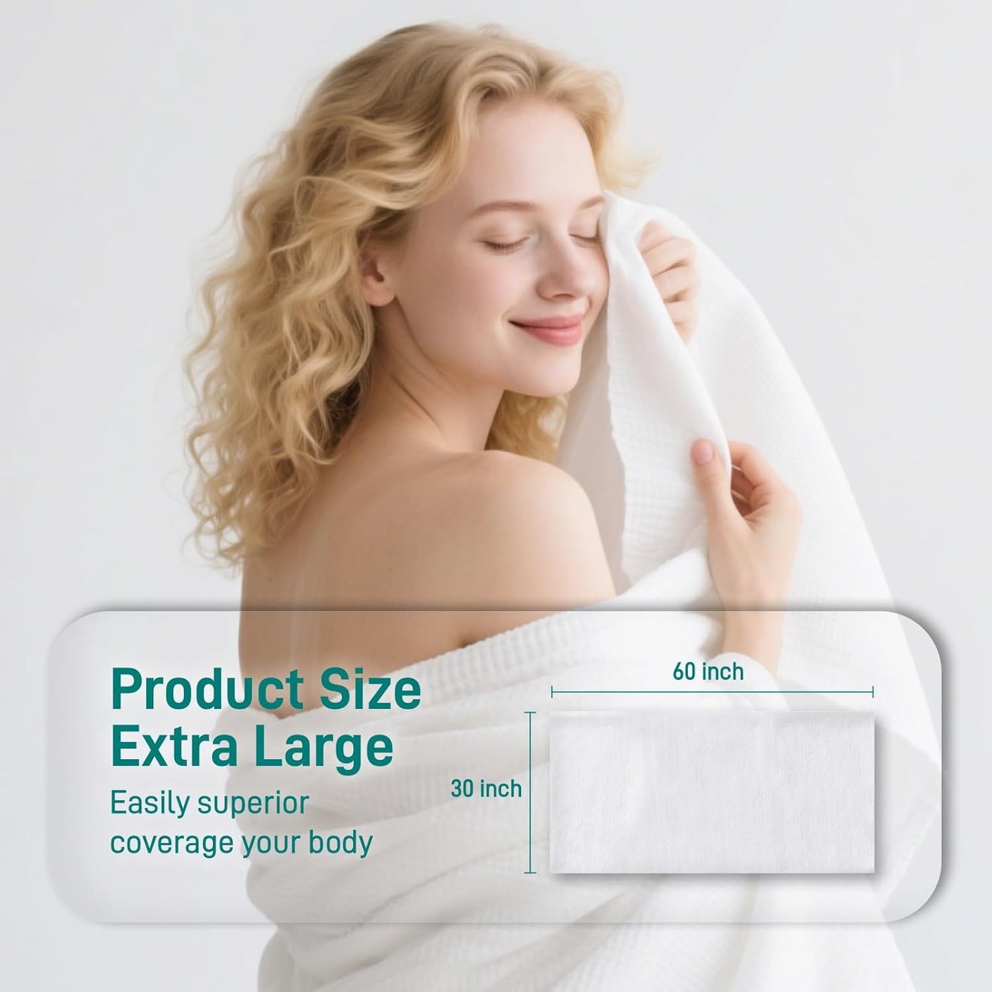 Disposable Bath Towels,Extra Large Beach Towels 30"X60", Camping Towels for Travel Hotel, Soft Quick Dry Shower Tissue for Body,Gym Sports,Beach (XL,20 Count)