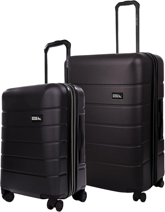 Eddie Bauer Glacier Carry-On 22" and Checked 30" Luggage | Hardside | Spinner Wheels | Expandable | Lightweight | Travel Essentials - Carbon Grey