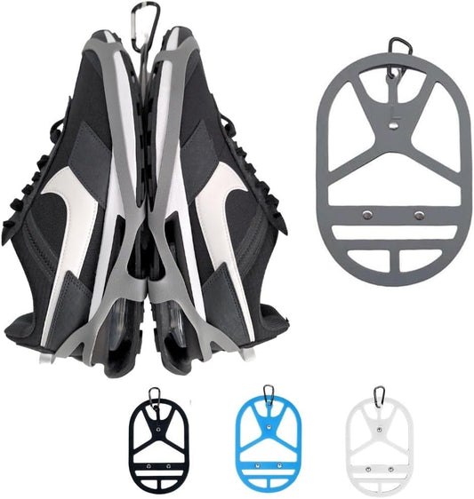 Shoe Holster For Backpack with Clip Hanger. Footwear Holder with Clip for Sneakers, Cleats, Bowling, Soccer, Basket, Football. For Travel, Outdoors, Sports & Space Saving