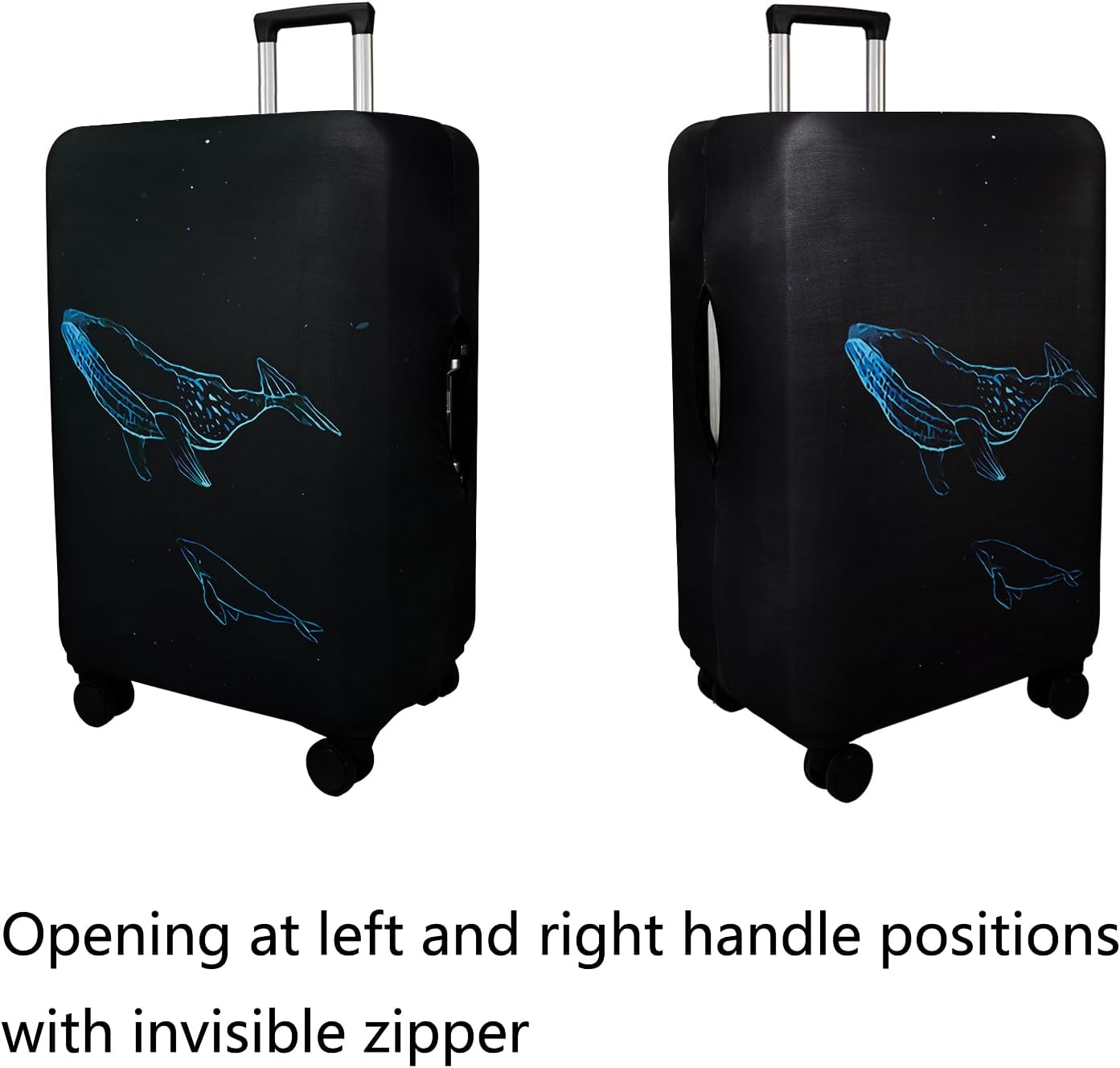 WUJIAONIAO Travel Luggage Cover Baggage Suitcase Cover Protector Skins 18-32 Inch (dolphin, S (for 18-20 inch luggage))