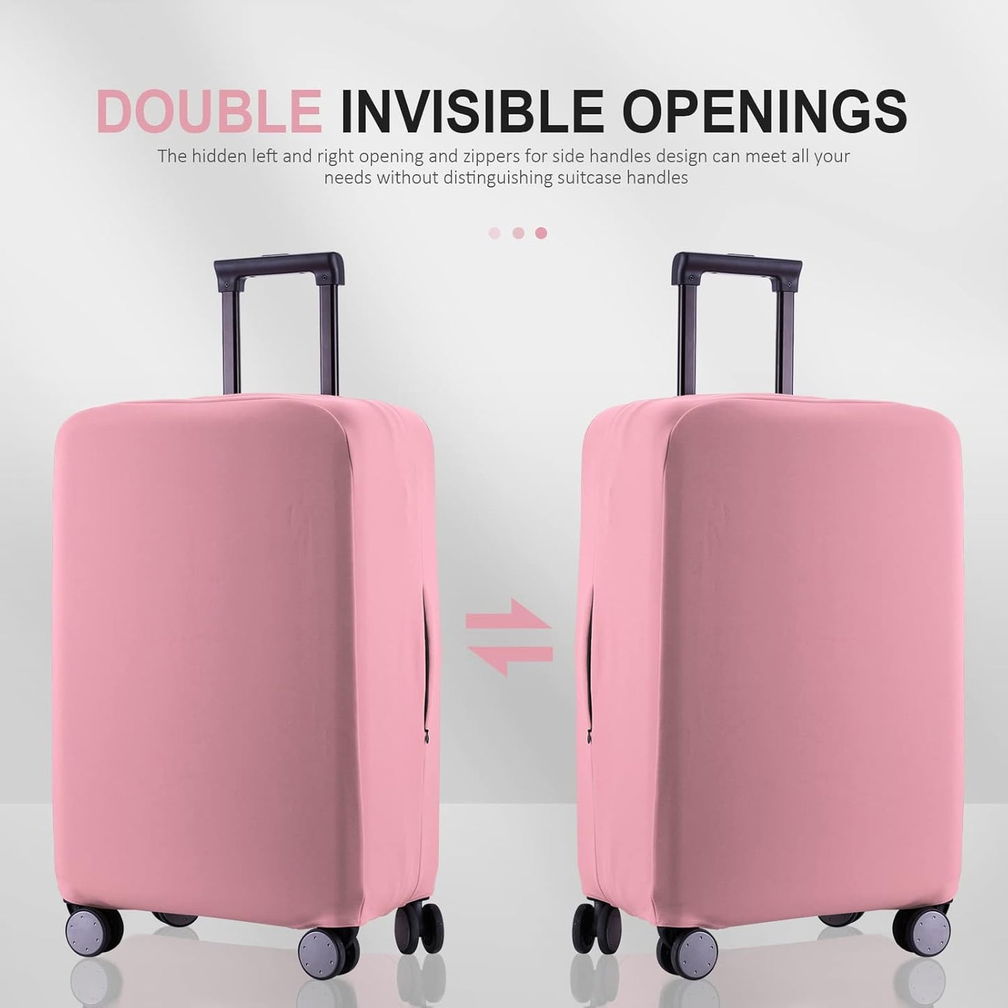Travel Luggage Cover Suitcase Protector Scratch-Resistant Fit 19-31 Inch Suitcase, Not Included Suitcase (Pink, 2XL(30-31 inch))
