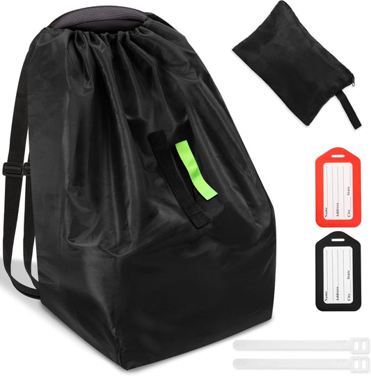 Car Seat Bags For Airplane Travel, Durable Carseat Cover For Air Travel Car Seat Travel Bag with Shoulder Straps and 2pcs Luggage Tags For Airplane