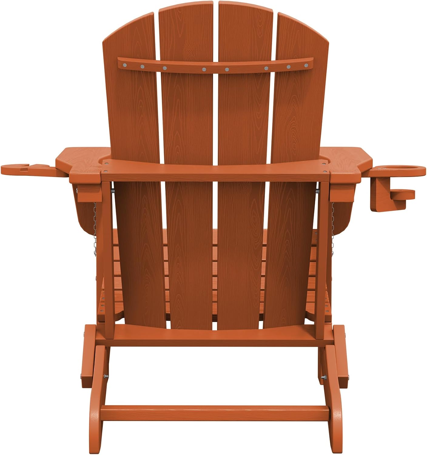 SERWALL Adirondack Chair with Cup Holders - Composite Adirondack Chairs HDPE Outdoor Chairs All Weather Use- Orange