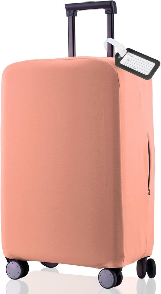 Travel Luggage Cover - Scratch-Resistant Fit 19-33 Inch, Pink, 3XL