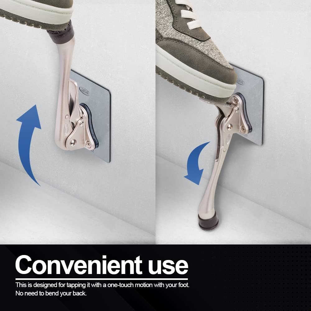One-Touch Doorstop Adhesive Bracket (Satin Nickel, 6inch x 1pack)