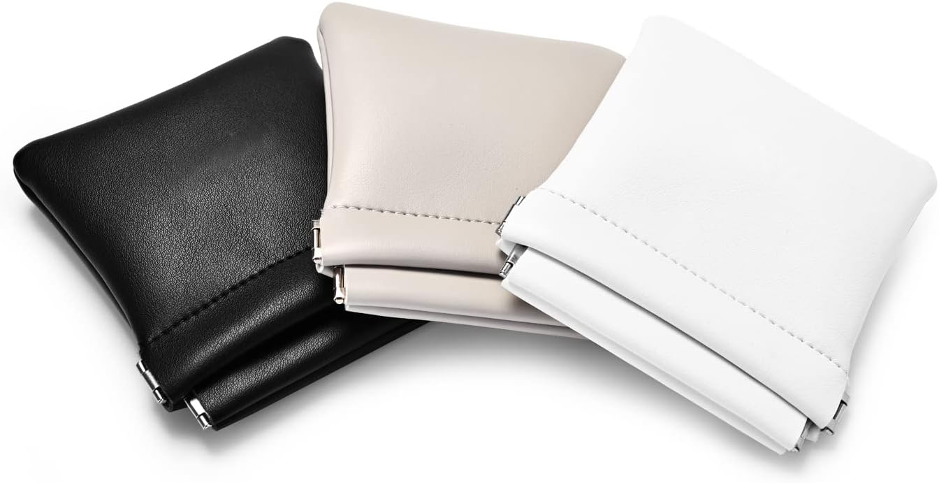 PU Leather Jewelry Travel Bag Leather Jewelry Pouch Christmas,Wedding Party Favor Gift Bag (L, Grey)
