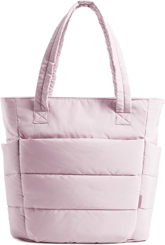 BAGSMART Tote Bag for Women, Lightweight Puffy Tote Bag with Compartments Shoulder Bag Handbag for Travel, Work, Gym,