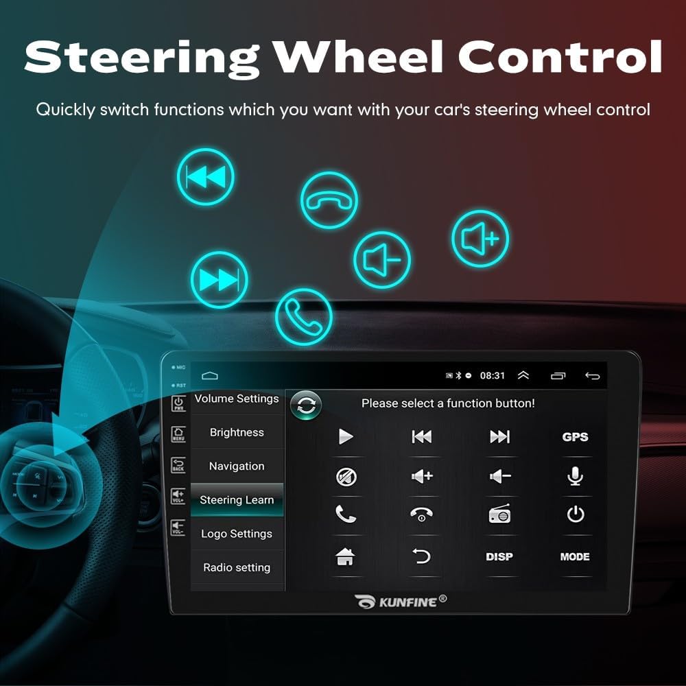 Kunfine Car CarPlay Android Auto Navigation Stereo GPS Radio Reverse Camera Display 9" IPS Touchscreen Headunit Tablet Pad Media Player for Subaru Forester 2007-2013, if Applicable Octa Core 6G+128G