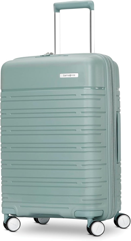 Samsonite Elevation Plus - Carry-On Hardside Luggage - Scratch Resistant Polypropylene Shell, RightHeight™ Adjustable Handle, Integrated AirTag Holder, TSA Lock, WetPak™ Compartment - Cypress Green