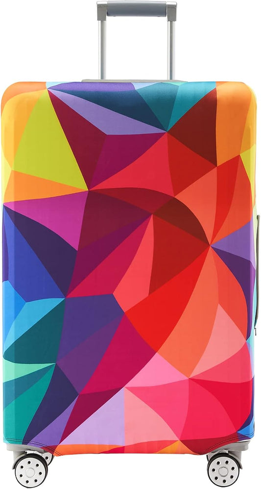 Travelkin Luggage Covers For Suitcase Tsa Approved,Suitcase Cover Protector Fit 18-32 Inch Luggage (Colorful Geometry, S)
