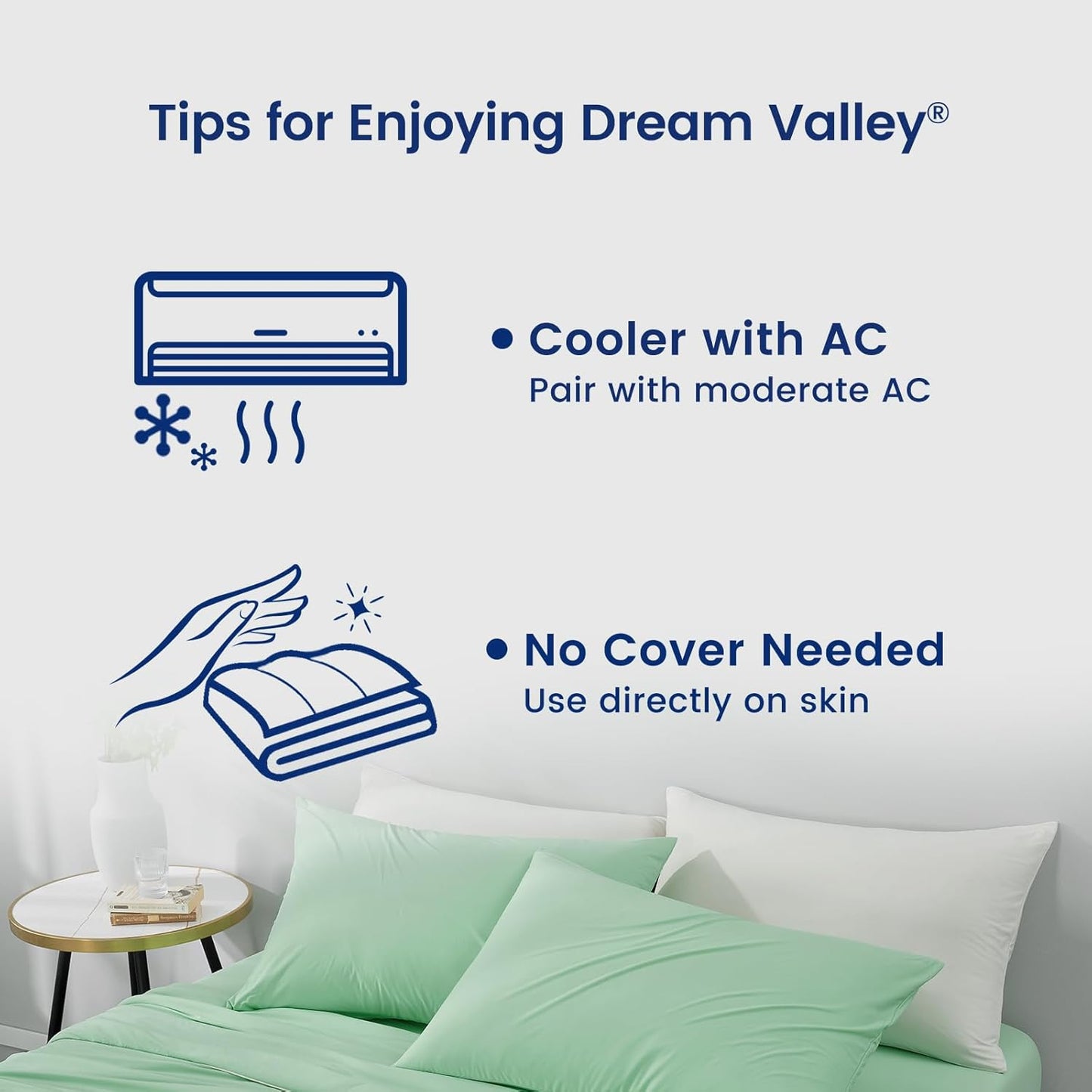 Dream Valley® Outlast® Deepsleep Cooling Comforter, King Size, NASA-Grade Space Technology Cooling Blanket for Hot Sleepers Night Sweats, Q-Max > 0.45 Aerocool™ Breathable, Mint Macaron, 106"x90"