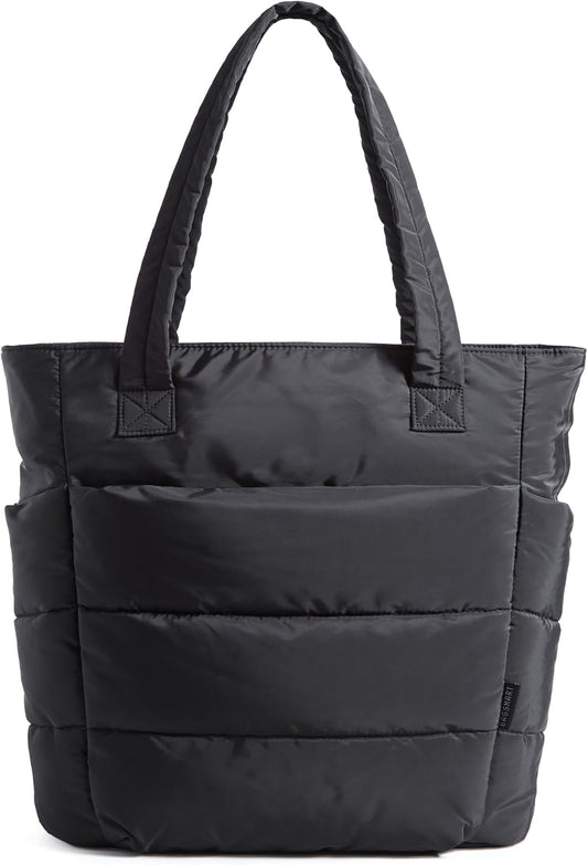 BAGSMART Tote Bag for Women, Lightweight Puffy Tote Bag with Compartments Shoulder Bag Handbag for Travel, Work, Gym,