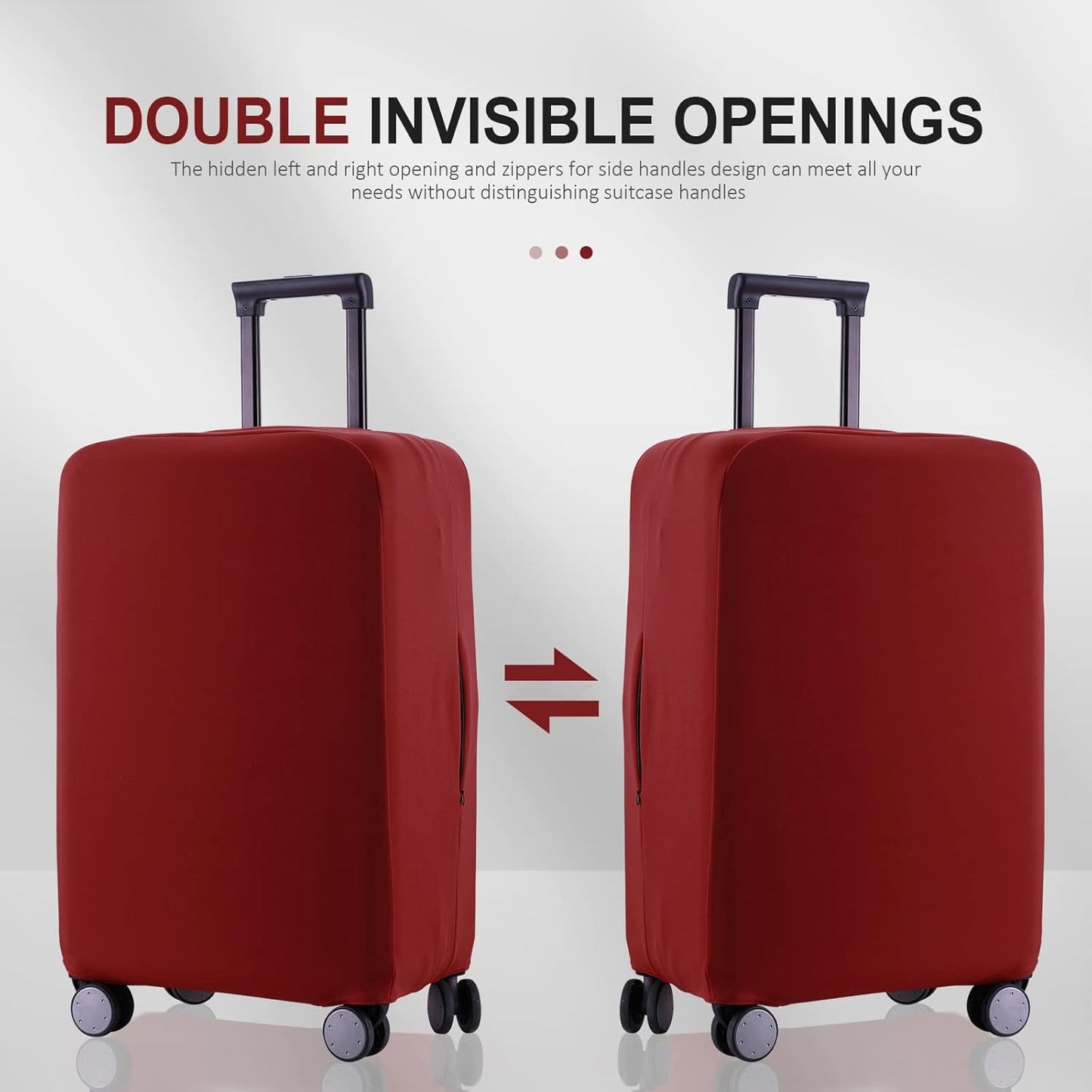 Travel Luggage Cover Suitcase Protector Scratch-Resistant Fit 19-31 Inch Suitcase, Not Included Suitcase (Claret, S(19-21 inch))