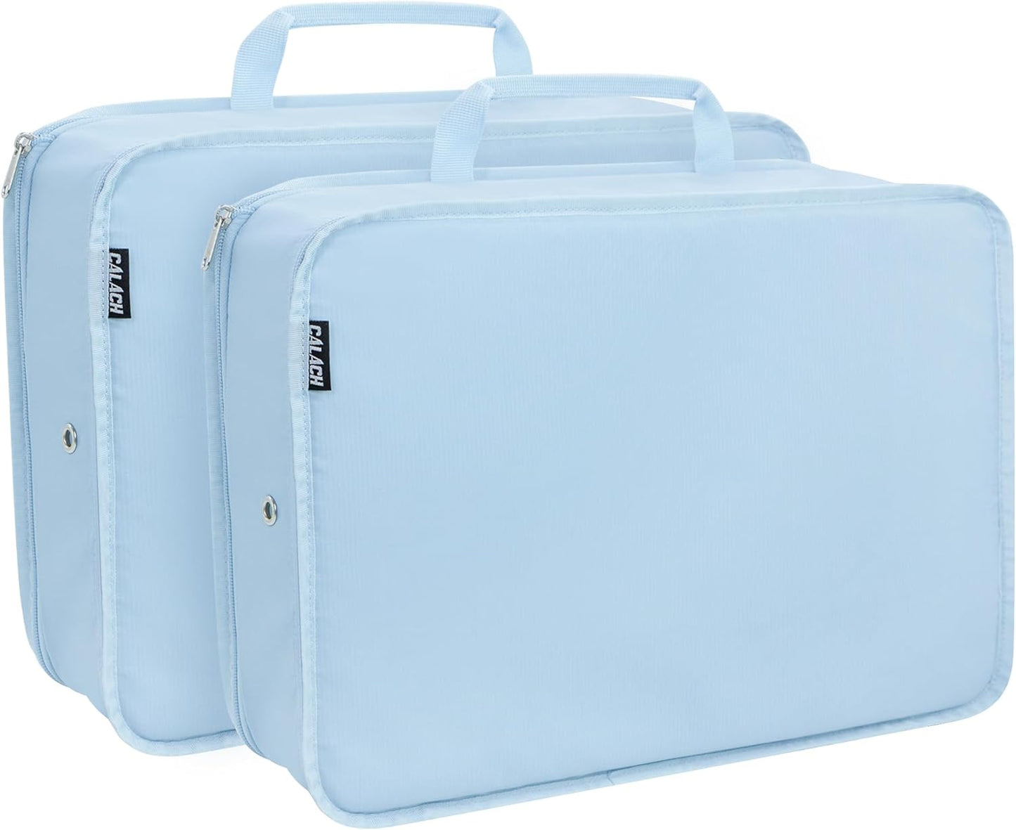 Extra Large Compression Packing Cubes for Travel Essentials, 2 Set Expandable Travel Cubes for Packing Bags Suitcase Organizer, Blue