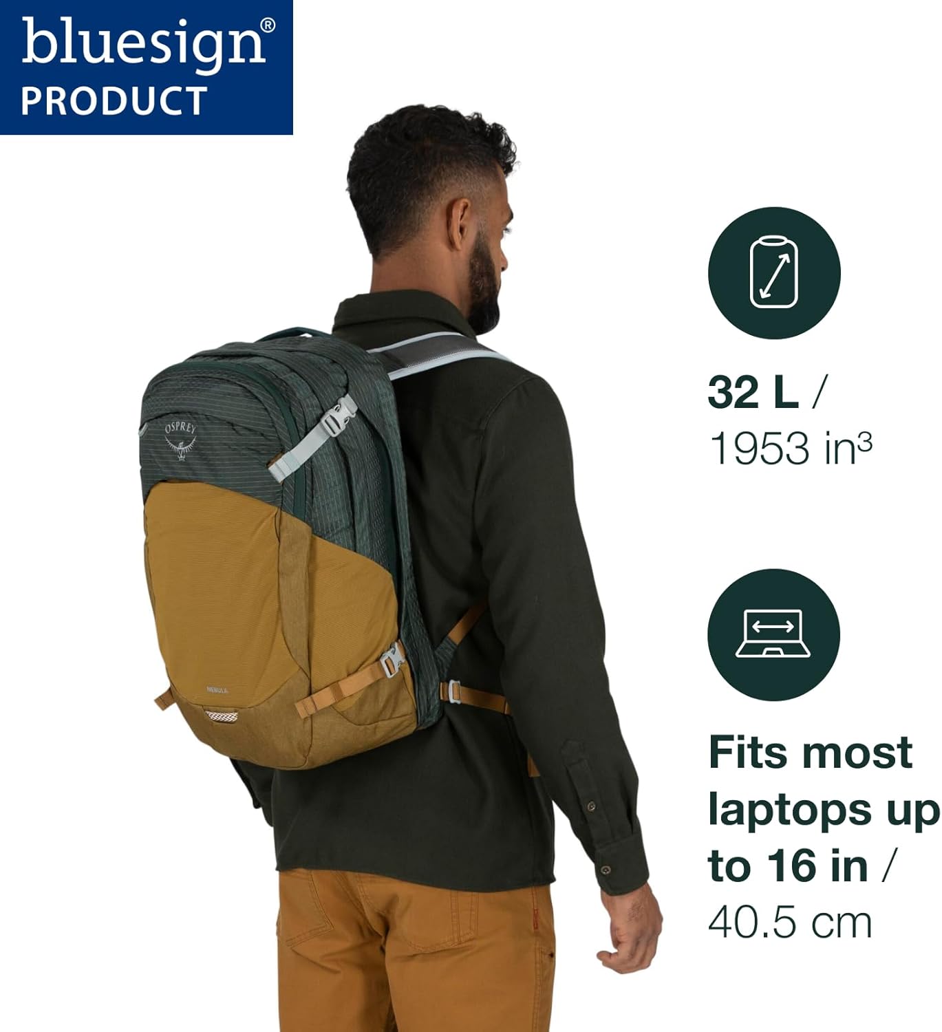 Osprey Nebula Commuter Backpack, Cascade Blue/Coal Grey Heather