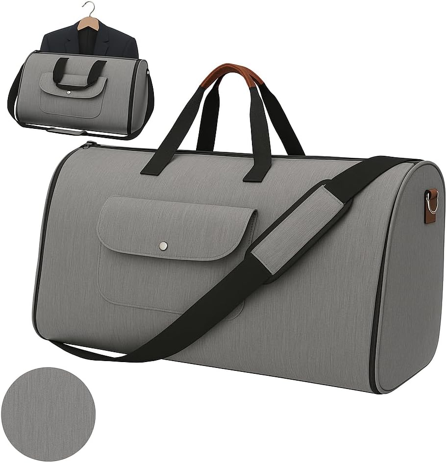 Convertible Garment Bag for Travel – 2 in 1 Carry On Duffel Suit Bag with Shoulder Strap – Hanging Weekender Suitcase for Men & Women, Ideal for Business & Overnight Trips
