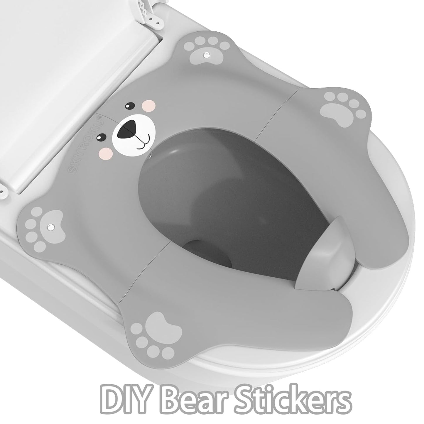 SKYROKU Foldable Kids Toilet Seat – Portable & Anti-Slip Travel Potty Training Seat for Toddlers,Safety material Baby Toilet Seat, Easy Clean & Compact for Home, Daycare, Grandparents House (Ages 2-6)