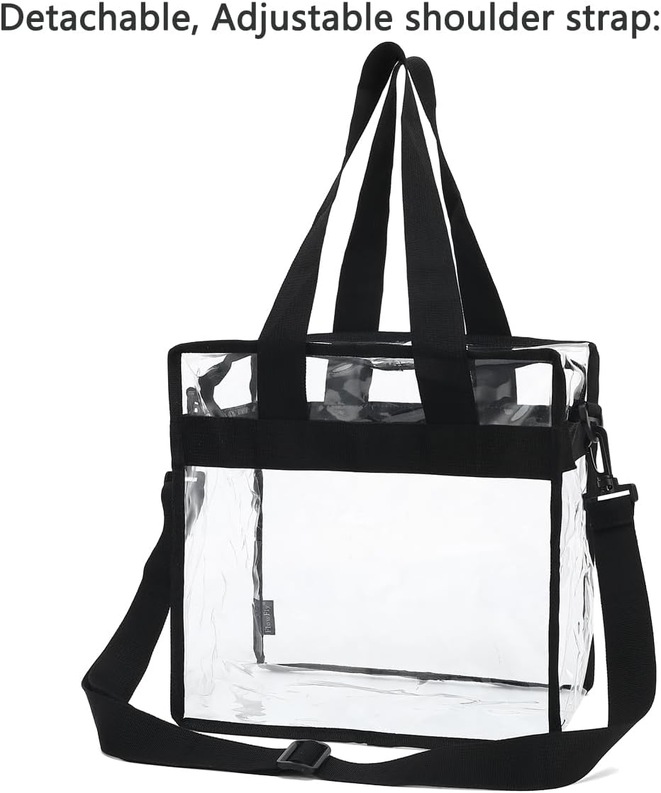 FlowFly Insulated Lunch Cooler Bag - Tote Bag Organizer for Women/Men, Clear#Black