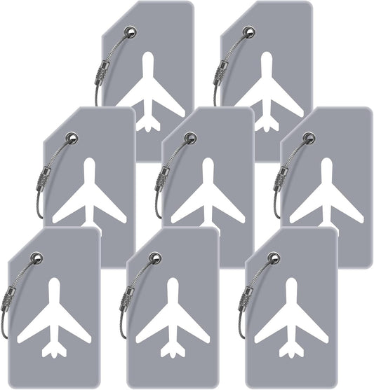 Luggage Tag for Suitcases, Quickly Spot 8 Pack Luggage Identifier Tags, Travel Accessories Name Tags for Backpacks, Suitcases, Travel Bags, Baggage, Cruise - Flexible Silicone(Gray)