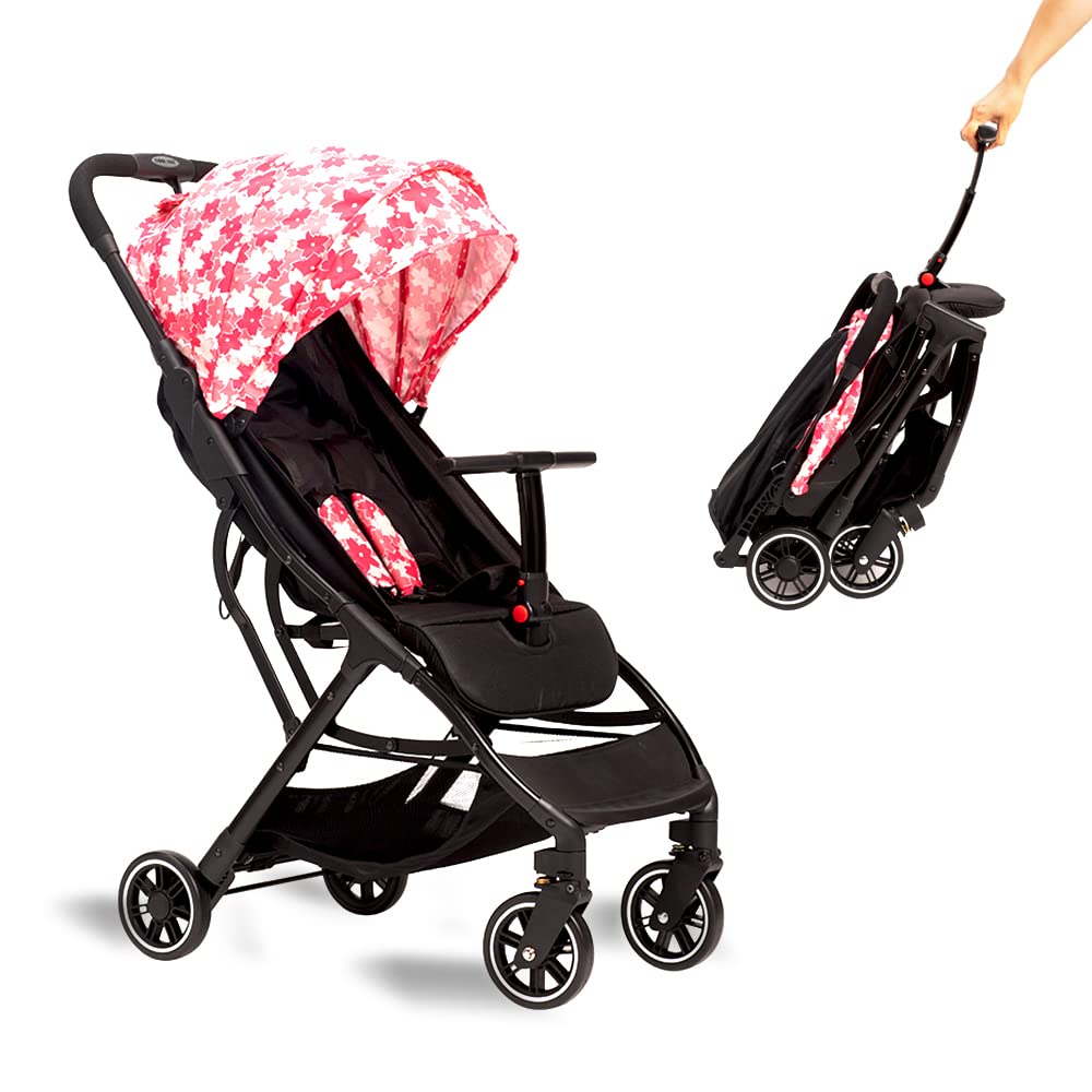 COOL KIDS Portable Stroller with Automatic Fold，Lightweight Umbrella Stroller with Pop Out Sun Canopy，Compact Stroller for Travel