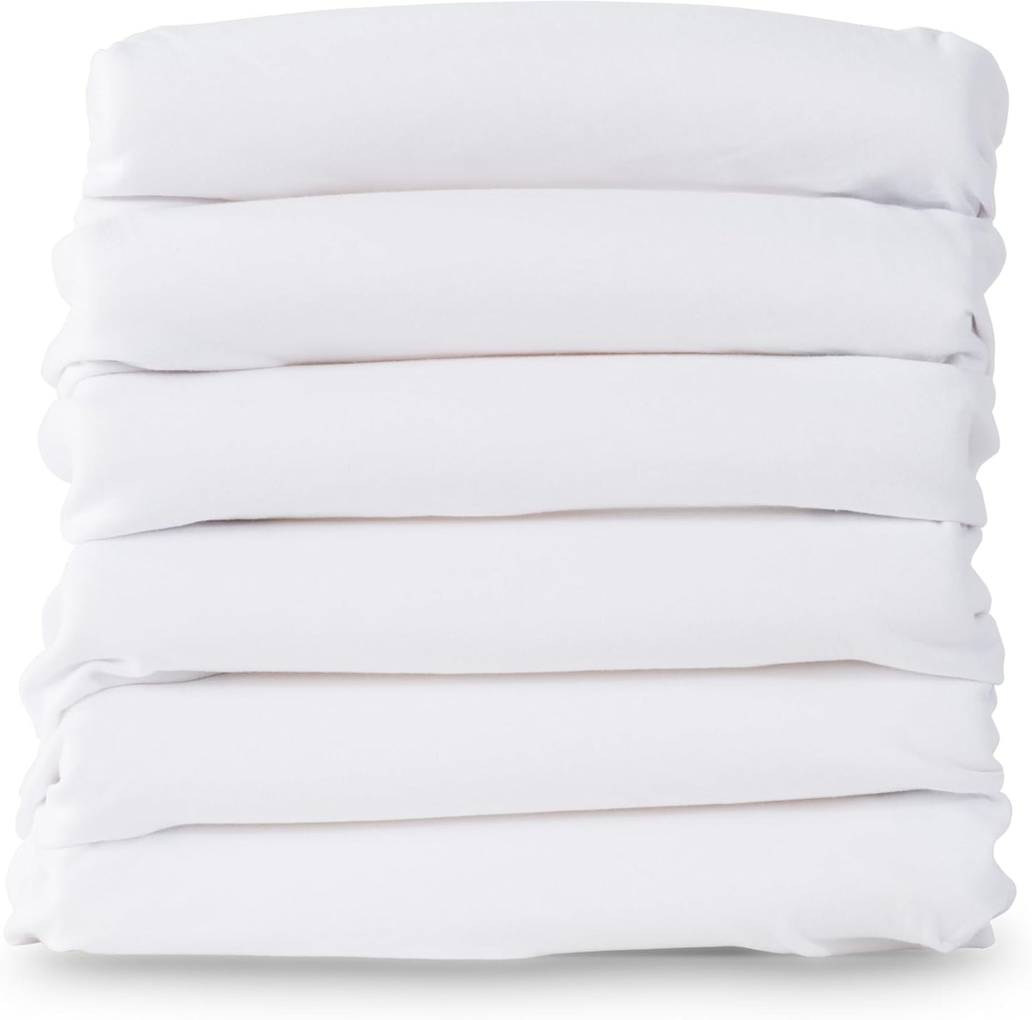 Foundations Full Size Travel Sleeper Folding Hotel Crib and Sheet Bundle - Includes Wooden Portable Crib with 3" Foam Mattress (Natural) and 6-Pack White Fitted Full Size Sheets
