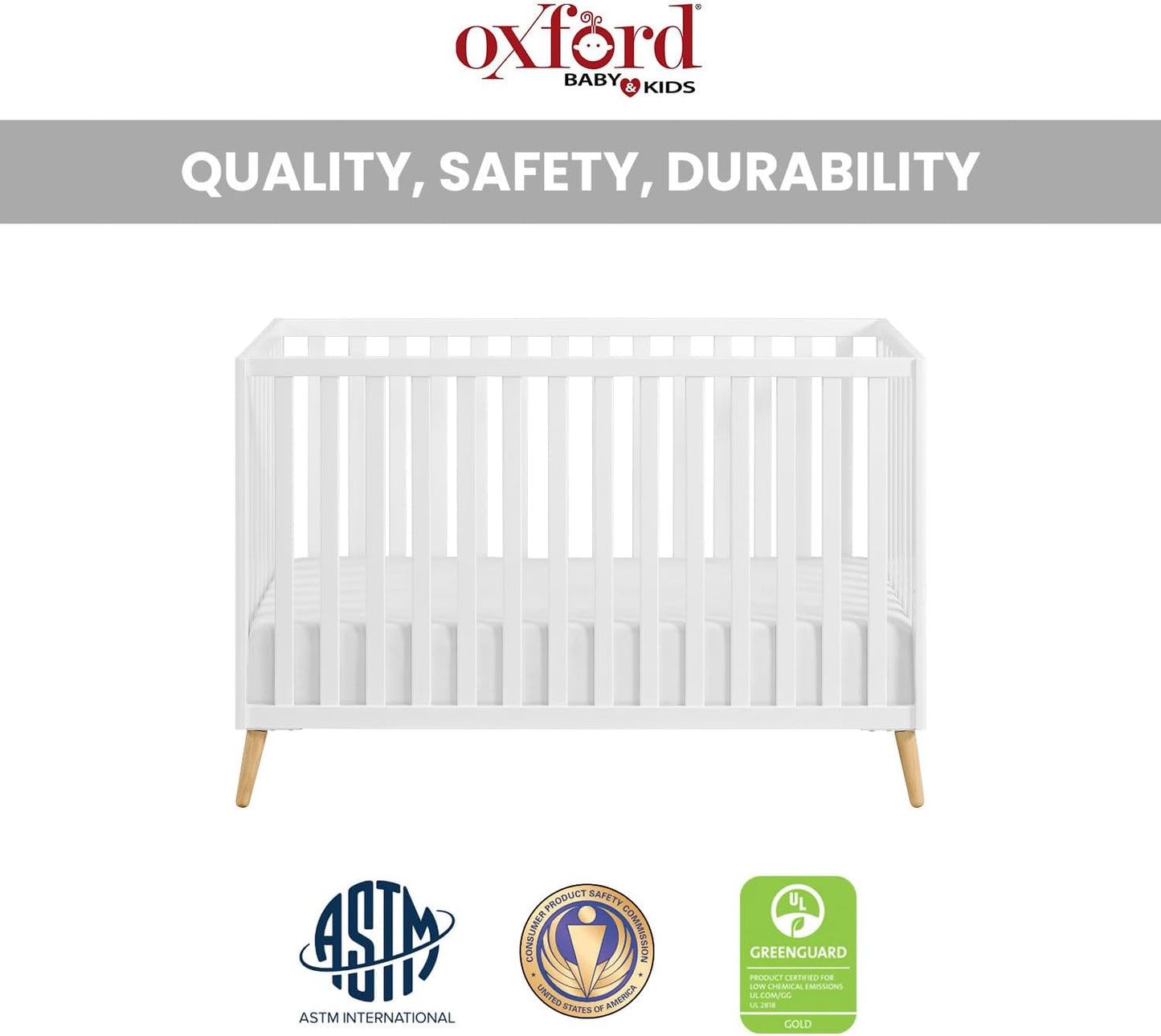 Oxford Baby Cozy Nest Convertible Island Crib, Snow White/Natural