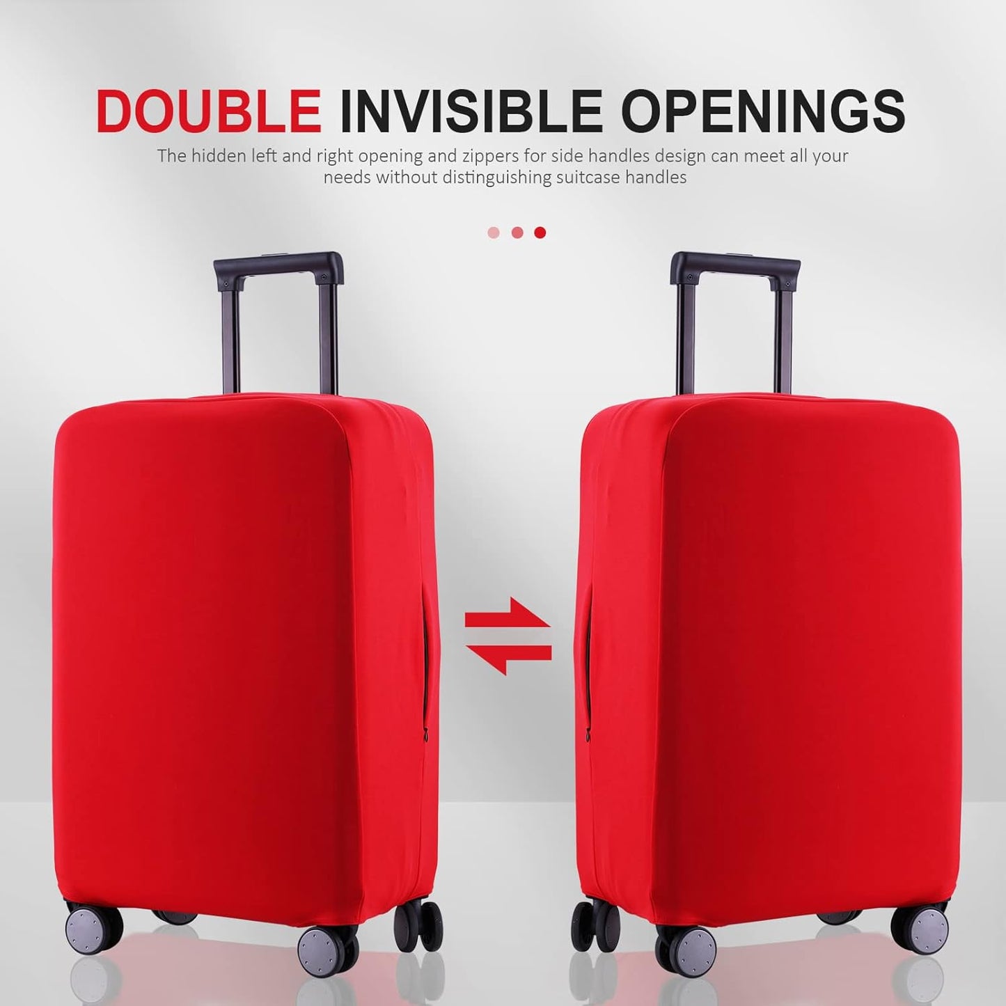 Travel Luggage Cover Suitcase Protector Scratch-Resistant Fit 19-31 Inch Suitcase, Not Included Suitcase (Red, L(26-27 inch))
