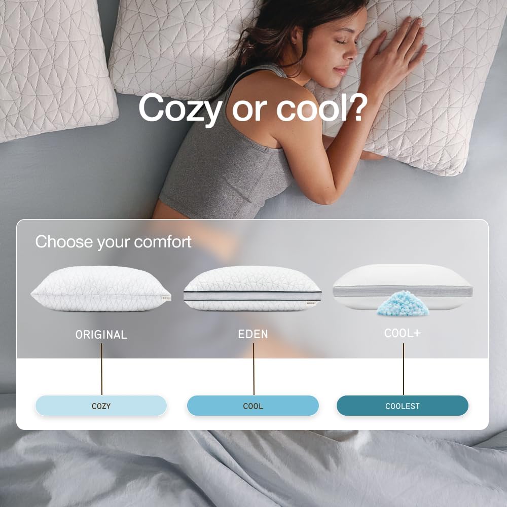 Coop Home Goods Original Cut-Out Adjustable Pillow, King Size Bed Pillows for Neck & Head Support, Memory Foam Pillows - Medium Firm for Side Sleeper, CertiPUR-US/GREENGUARD Gold