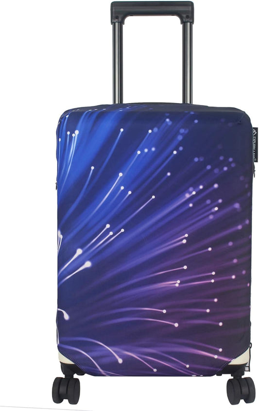 Explore Land Travel Luggage Cover Suitcase Protector Fits 23-26 Inch Case (Fireworks, M)