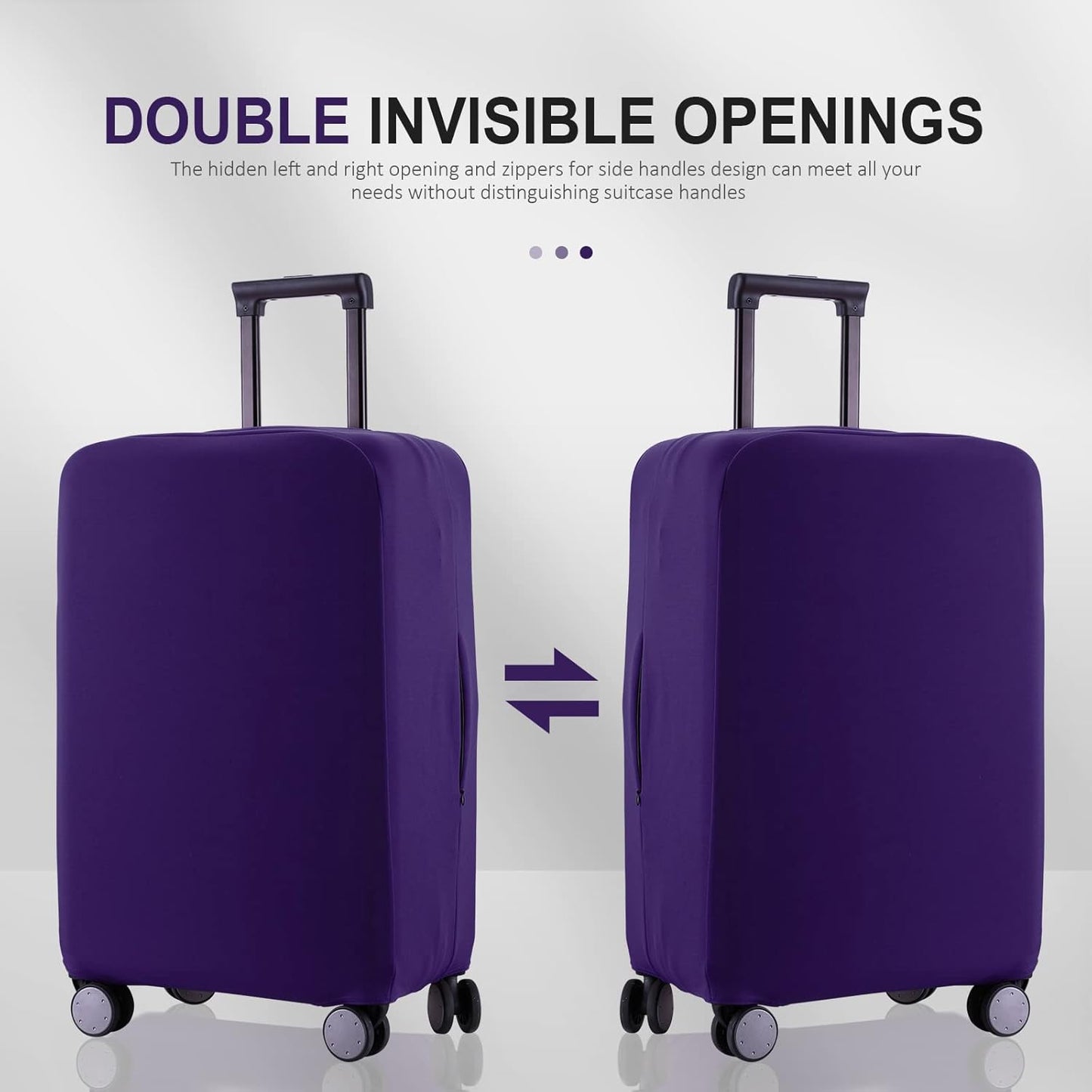 Travel Luggage Cover Suitcase Protector Scratch-Resistant Fit 19-31 Inch Suitcase, Not Included Suitcase (Purple, XL(28-29 inch))