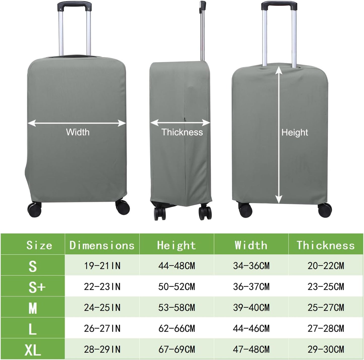PATIKIL Luggage Cover, Suitcases Covers Elastic Carry on Cover Protector Washable Scratch-Resistant Fits 26-27 Inch Luggage for Travel Business Trips, Gray