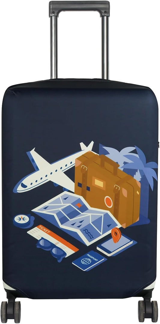HYPER VENTURE Washable Luggage Cover - Fashion Suitcase Protector Fits 23-26 Inch Luggage (Journey, M)
