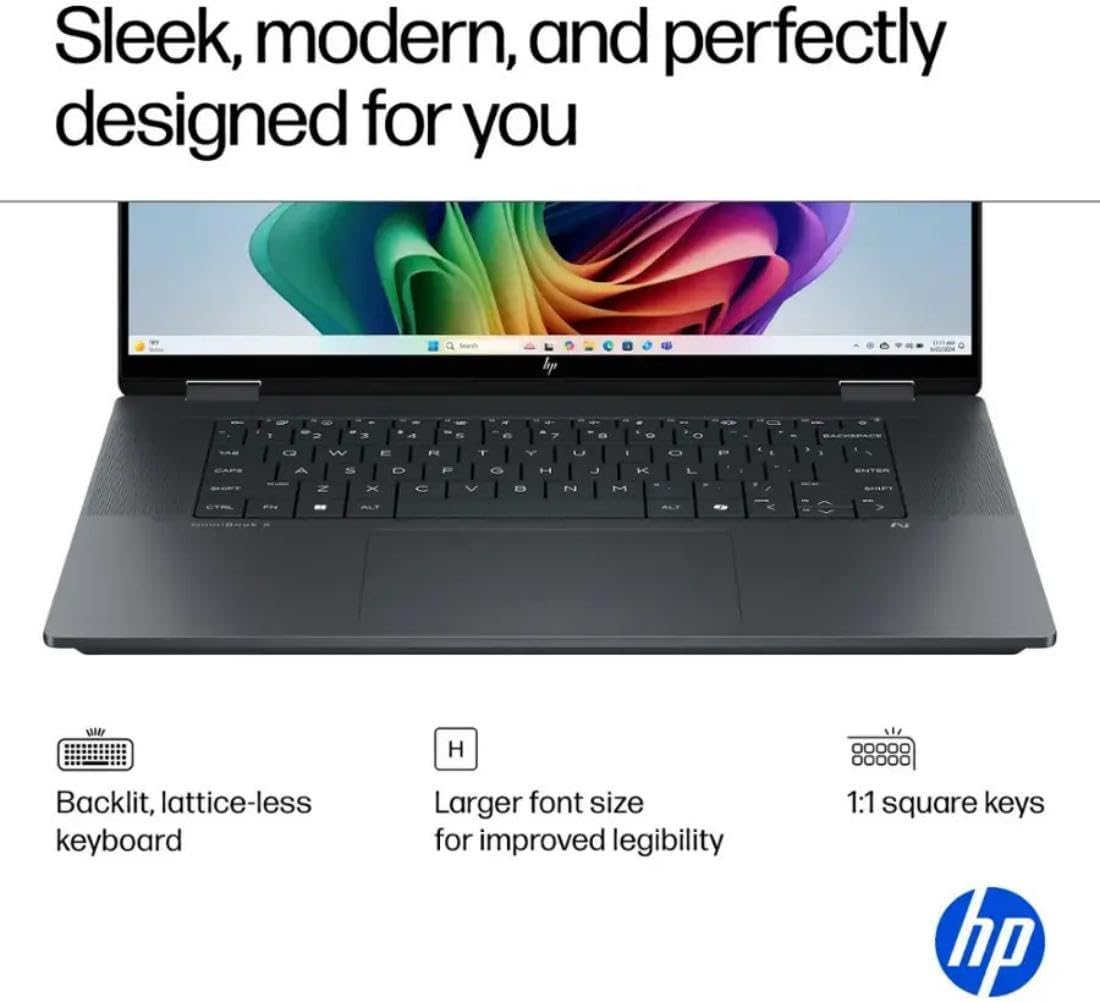 HP OmniBook X Flip 16 2-in-1 Laptop: 16" FHD+ Touchscreen, Intel Core Ultra 7, 16GB RAM, 51GB SSD, w/Pen & Lifetime Office - Copilot+ AI PC, Windows 11