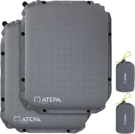 ATEPA Inflatable Stadium Seat Cushion, Self-Inflating Memory Foam Stadium Seats Bleacher Seat Chair Cushion Pad for Airplane Travel Backpacking Sports Events