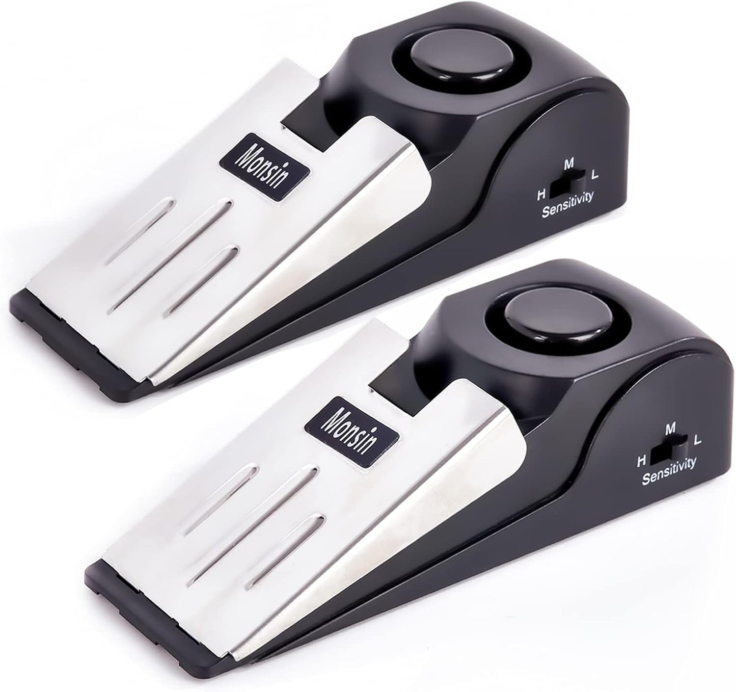 Door Stop Alarm, Door Stopper with 120DB Security Alarm, Floor Wedge Doorstop for Travel Apartment Home House (Pack of 2)