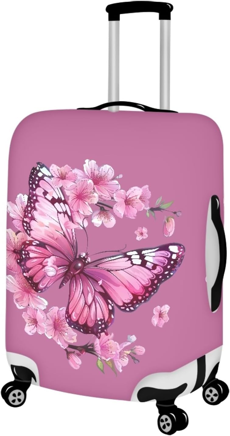 Purple Butterfly Luggage Cover Anti-scratch Baggage Suitcase Protector Fits 30-32 Inch Luggage