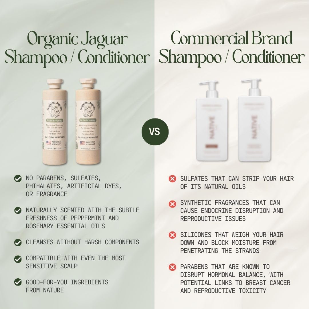 Natural Shampoo for Hair Care, Sulfate Free Shampoo with Castor Oil, Jasmine, Glycerin, Aloe Vera & Mild Thickening Agent, Dry to Color Treated to All Hair, 13.5 fl oz