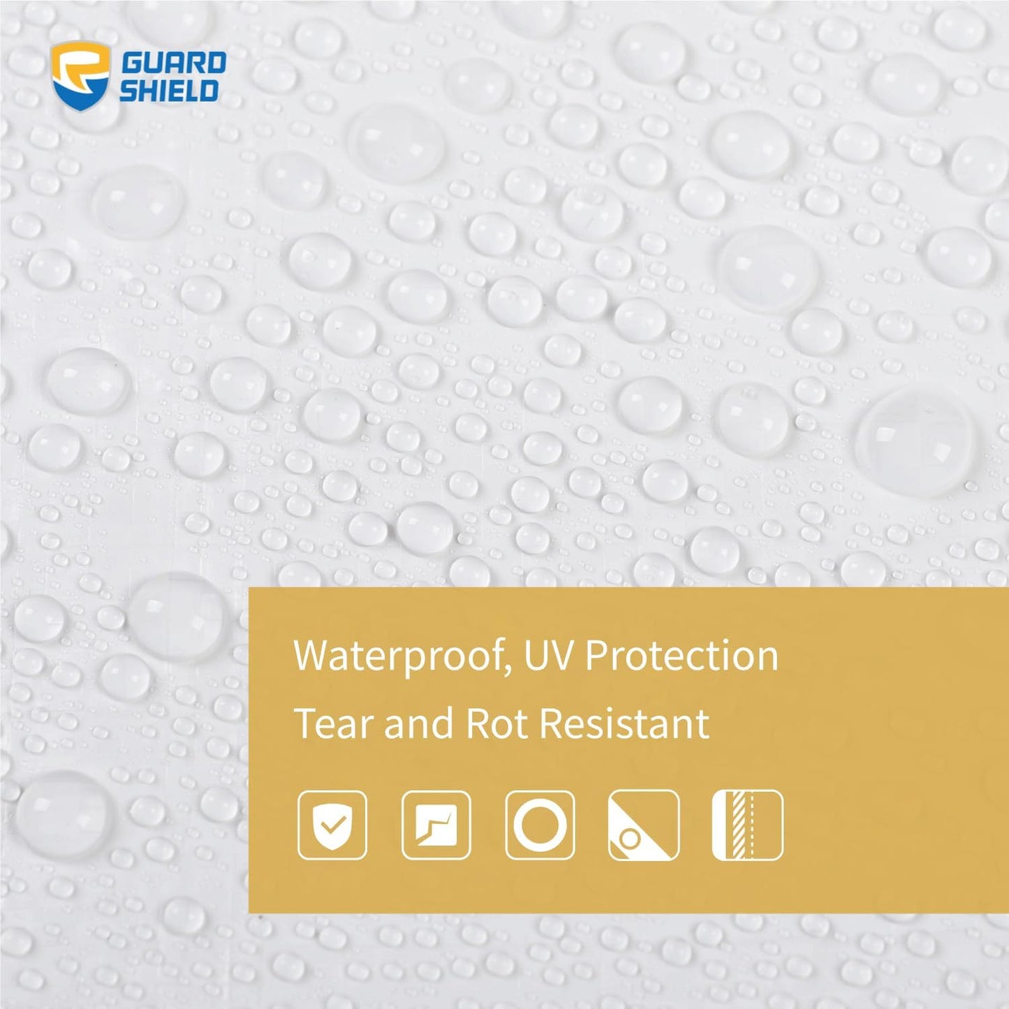 GUARD SHIELD Tarp White 15x15 Feet Multi Purpose Waterproof Poly Tarp Cover 5mil