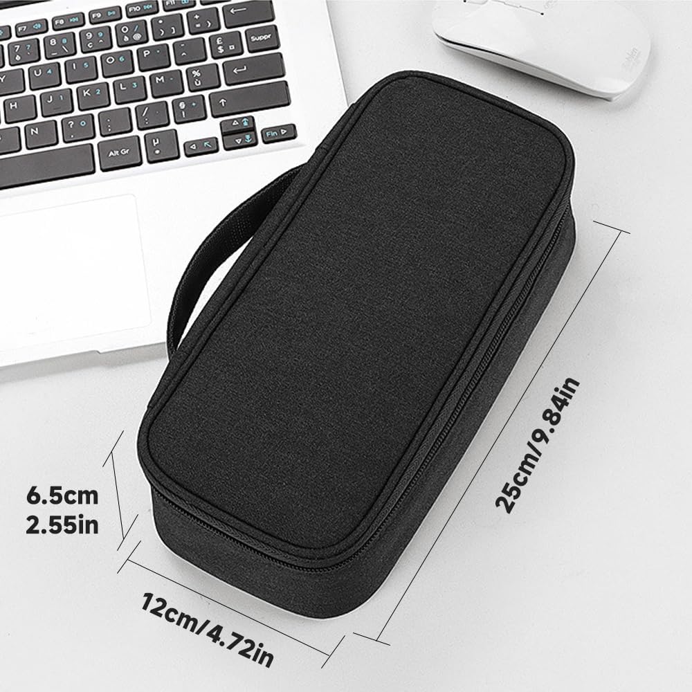 Teskyer Electronics Organizer Travel Case, Waterproof Portable Tech Accessories Pouch with Organized Compartments for Cables, Phone, Chargers, Earphone, Black