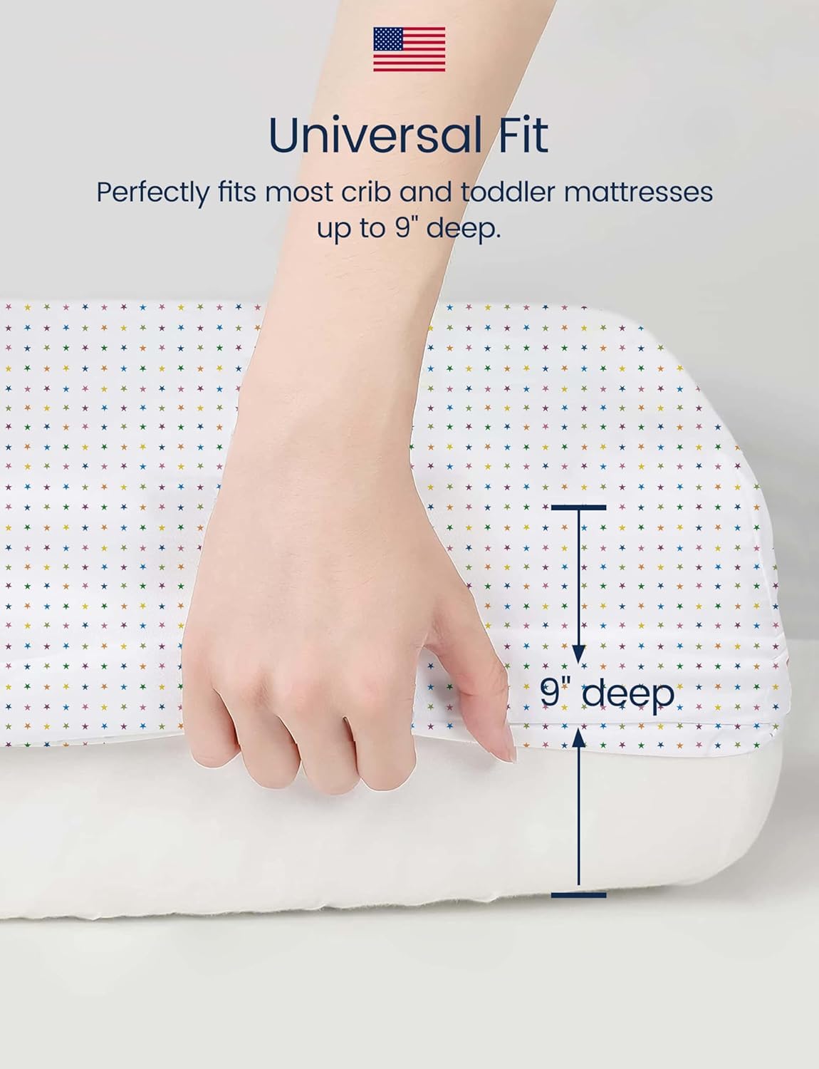 TotAha Premium Stretchy Crib Sheets (2-Pack)-Hypoallergenic, Silky Comfort, Buttery Soft, Calming Effect, All-Season Jersey-Knit Sheets, 9'' Extra Deep Pocket, Moon & Grey Sky