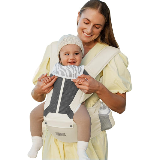 MOMTORY Baby Carrier, Baby Holder Carrier Newborn to Toddler - Ergonomic, Cozy and Breathable Baby Carrier with Hip seat for 7-50lbs