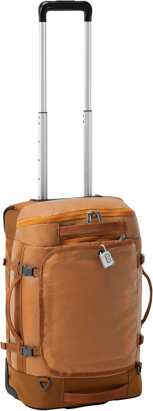 Eagle Creek Cargo Hauler XT Wheeled Duffel - Wheeled Backpack Duffel - Deployable Backpack Straps - Lockable U-Lid & Easy Access Compartment - Iron Orange