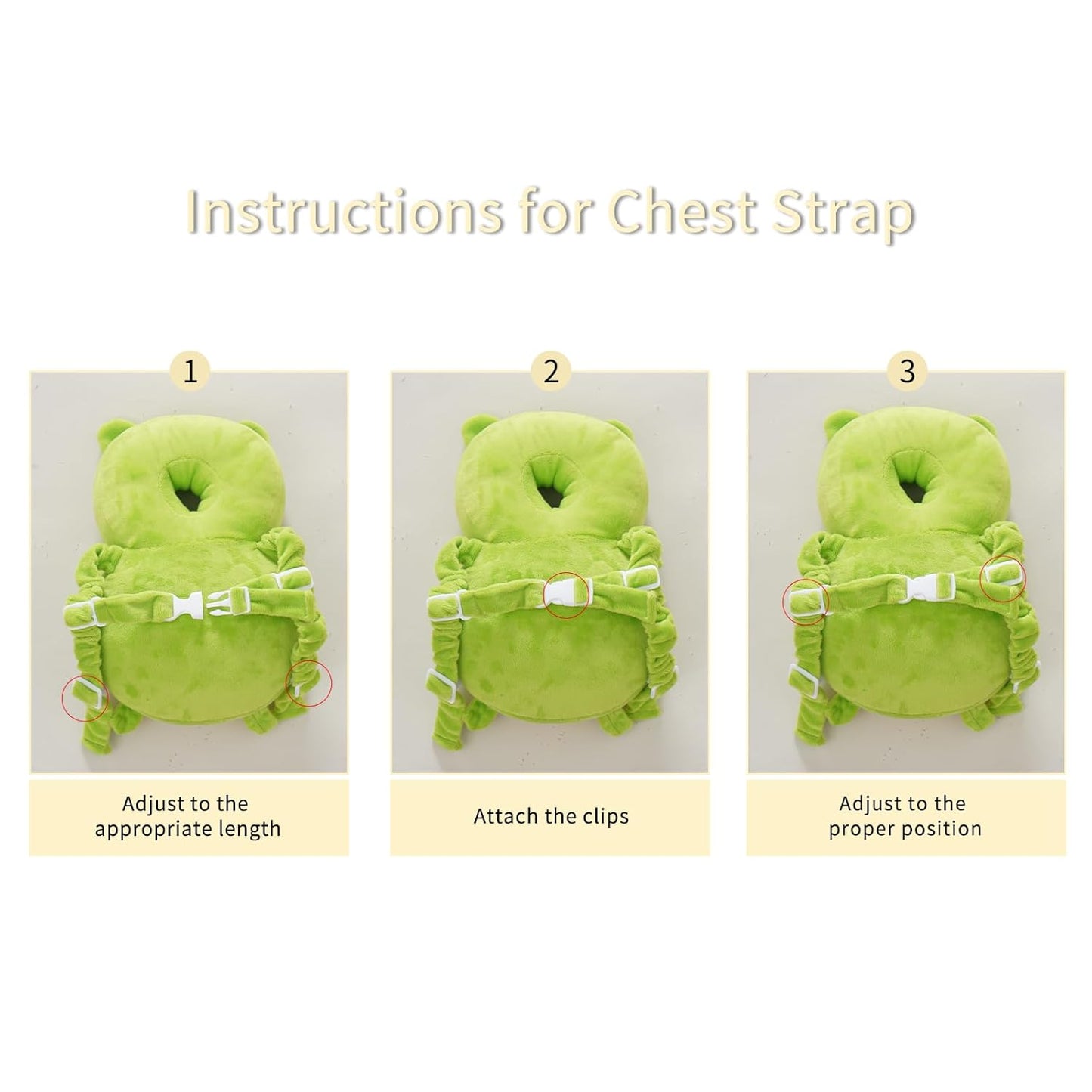 Baby Head Protector Backpack, Toddler Toddler Head Protector, Toddler Head Protector Padded Backpack Elasticated Carrier Wear (Frog)