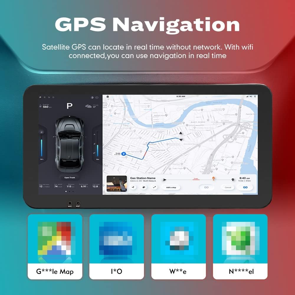 Kunfine CarPlay Android Auto Navigation Stereo GPS Radio Reverse Camera Display 10.33" QLED Touchscreen Headunit Tablet Pad Media Player for Subaru Forester 2007-2013, if Applicable Octa Core 2G+32G