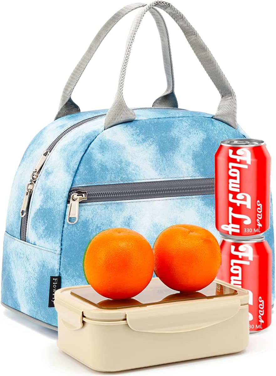 FlowFly Insulated Lunch Cooler Bag - Tote Bag Organizer for Women/Men, Tie Dye