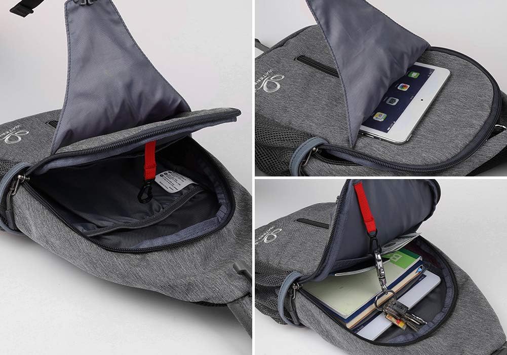 WATERFLY Crossbody Sling Backpack Sling Bag Travel Hiking Chest Bag Daypack